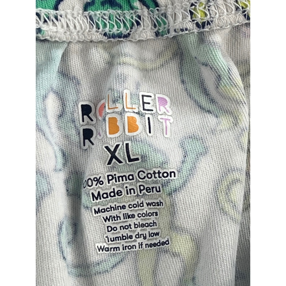 Roller Rabbit Monkey Print Pajama Set XL Multi Color Pima Cotton Short Sleeve - Picture 8 of 10